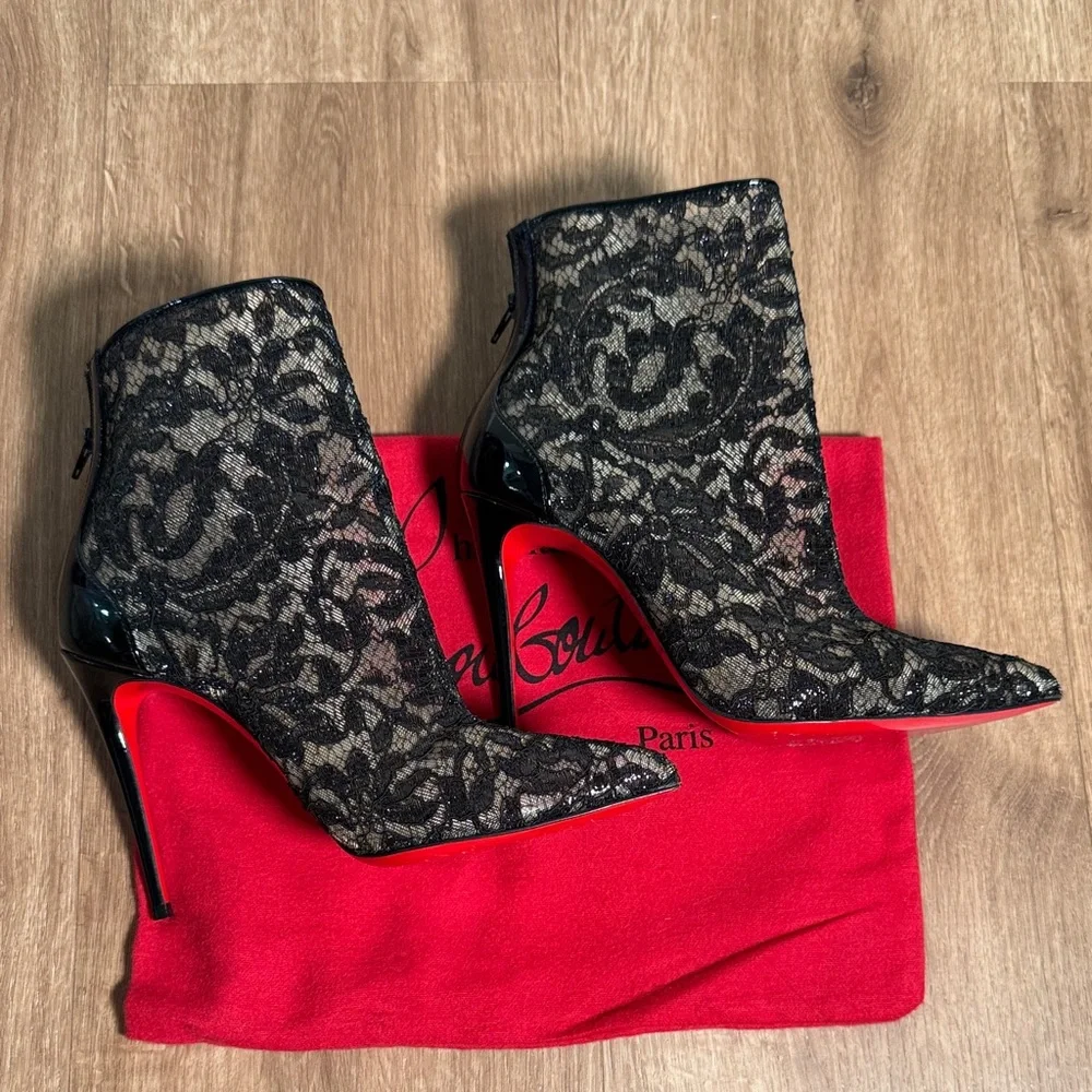 Christian Louboutin Patent Lace Dentelle Psybootie 100 - Size 36 - Picture 5 of 7
